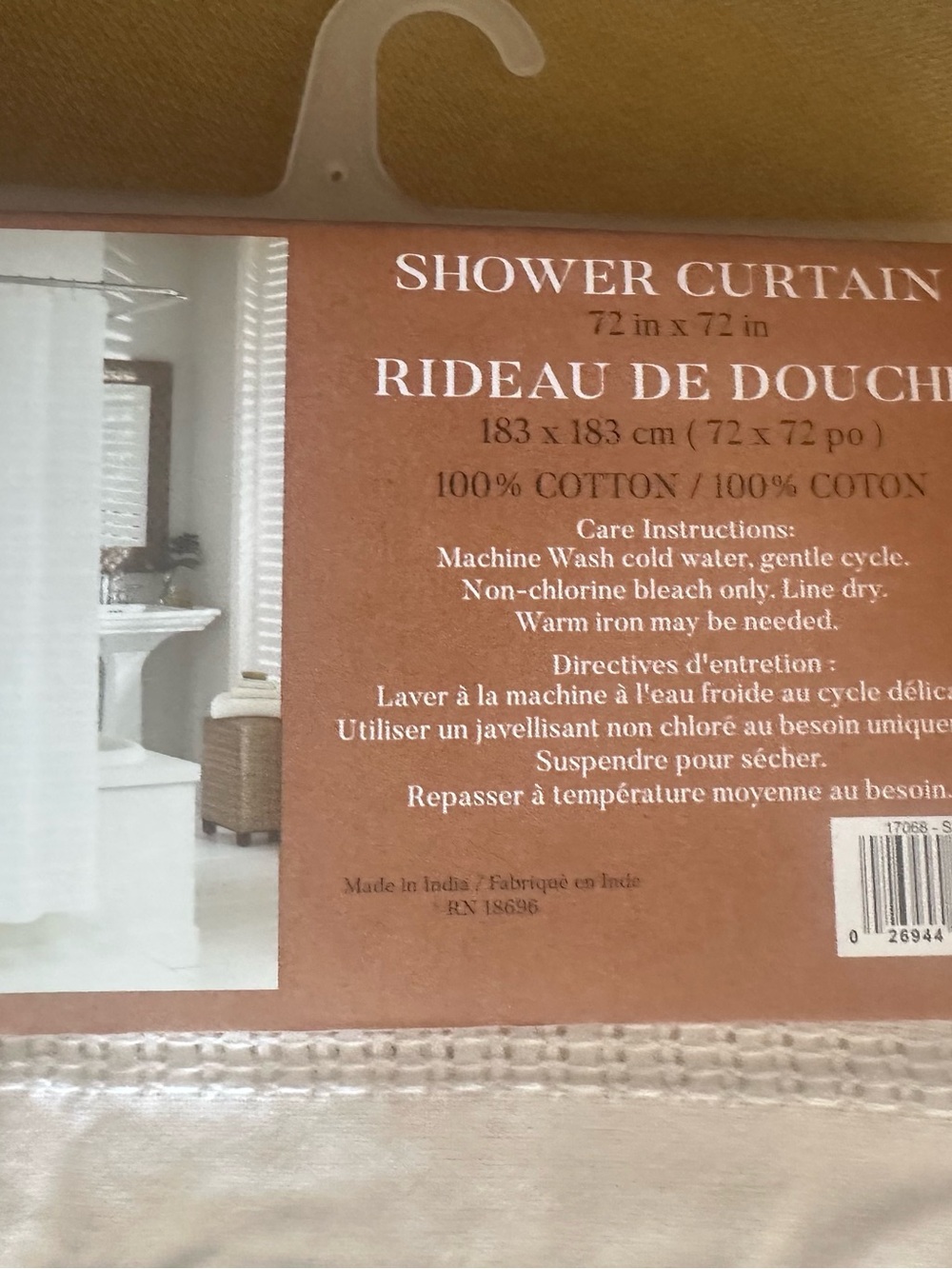 Sanctuary Cotton Shower Curtain in white